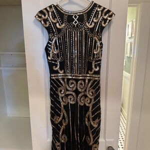 Black and Gold Flapper Dress